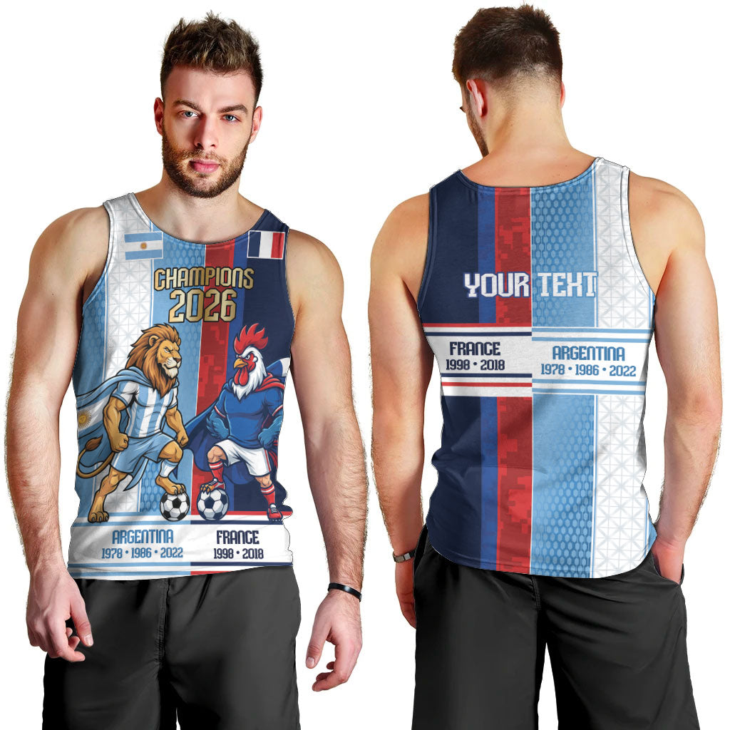 Argentina France World Final Football Personalized Men Tank Top Two Nations Five Stars One Trophy