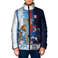 Argentina France World Final Football Personalized Padded Jacket Two Nations Five Stars One Trophy