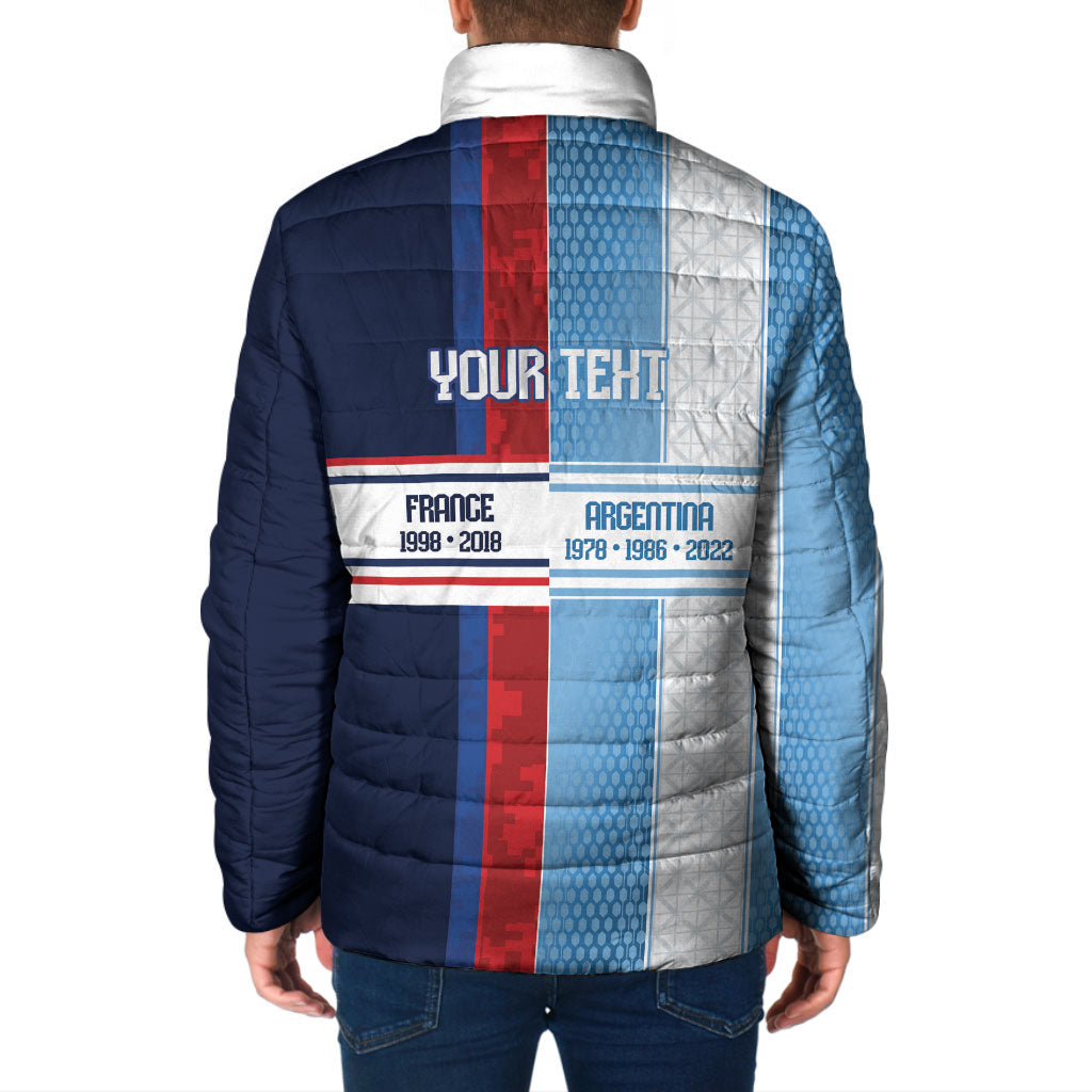 Argentina France World Final Football Personalized Padded Jacket Two Nations Five Stars One Trophy