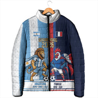 Argentina France World Final Football Personalized Padded Jacket Two Nations Five Stars One Trophy