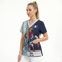 Argentina France World Final Football Personalized Scrub Top Two Nations Five Stars One Trophy
