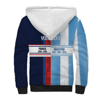 Argentina France World Final Football Personalized Sherpa Hoodie Two Nations Five Stars One Trophy