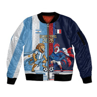 Argentina France World Final Football Personalized Sleeve Zip Bomber Jacket Two Nations Five Stars One Trophy