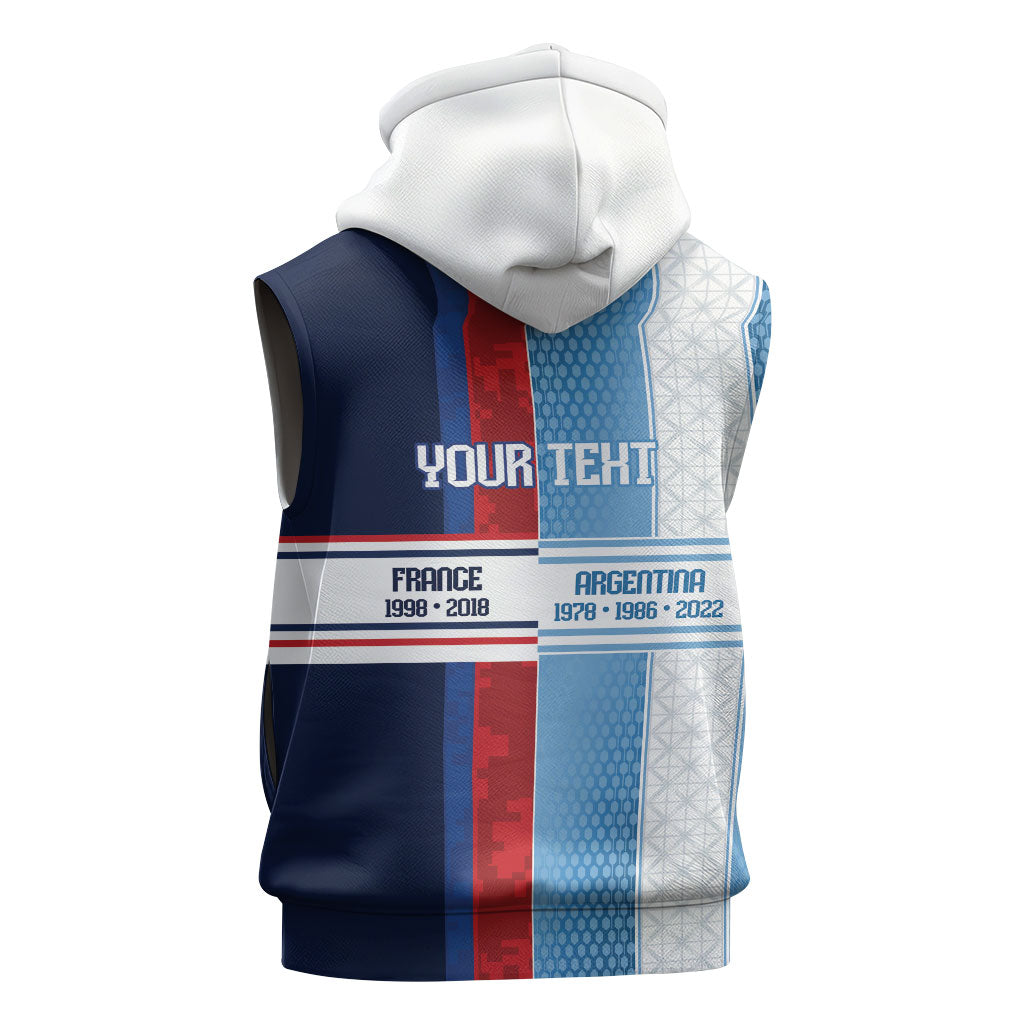 Argentina France World Final Football Personalized Sleeveless Hoodie Two Nations Five Stars One Trophy