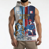 Argentina France World Final Football Personalized Sleeveless Hoodie Two Nations Five Stars One Trophy