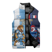 Argentina France World Final Football Personalized Sleeveless Puffer Jacket Two Nations Five Stars One Trophy