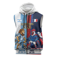 Argentina France World Final Football Personalized Sleeveless Zip Hoodie Two Nations Five Stars One Trophy