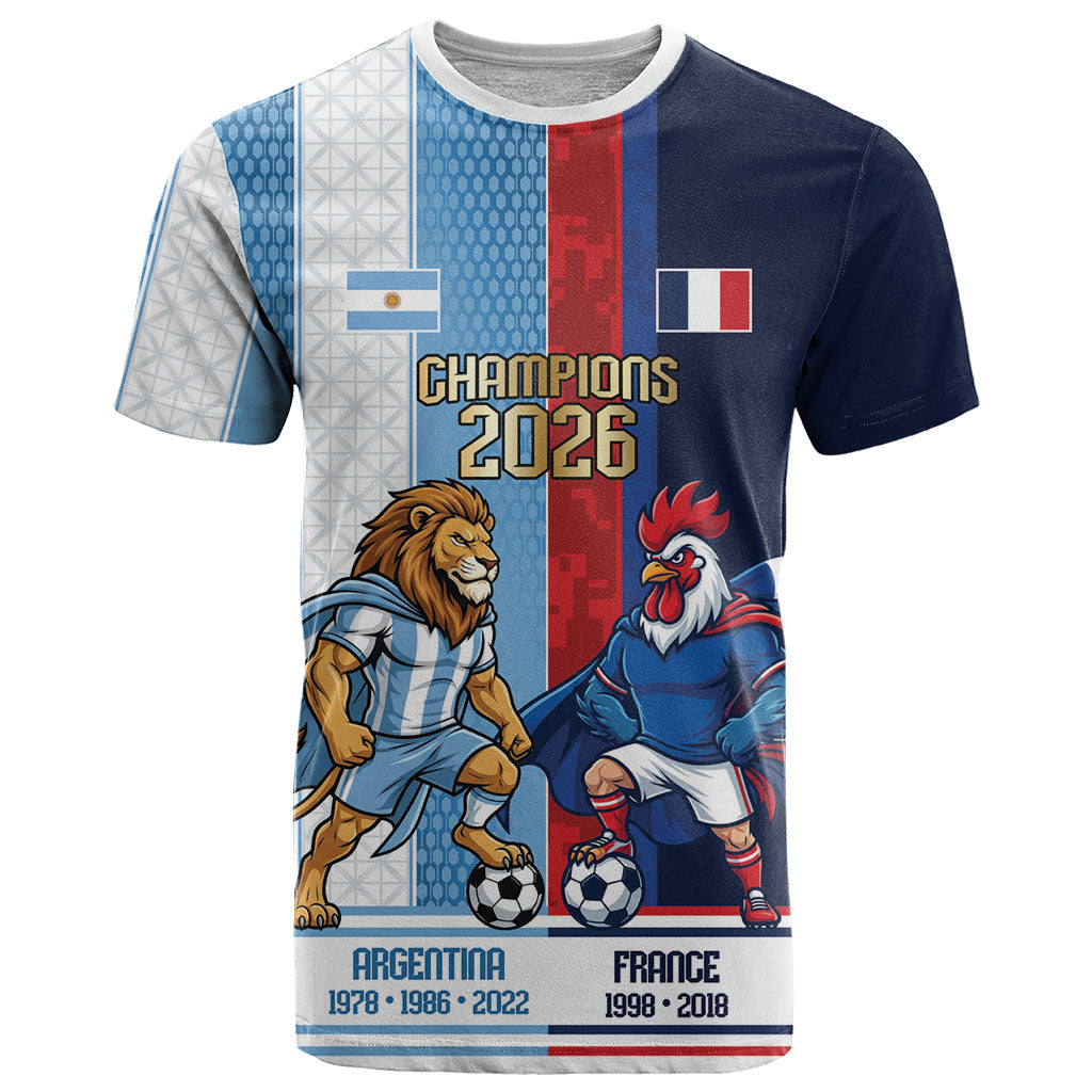 Argentina France World Final Football Personalized T Shirt Two Nations Five Stars One Trophy