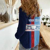 Argentina France World Final Football Personalized Women Casual Shirt Two Nations Five Stars One Trophy