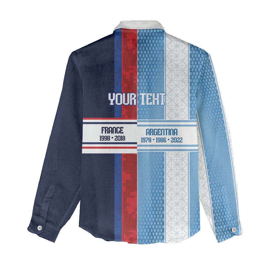 Argentina France World Final Football Personalized Women Casual Shirt Two Nations Five Stars One Trophy