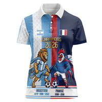 Argentina France World Final Football Personalized Women Polo Shirt Two Nations Five Stars One Trophy