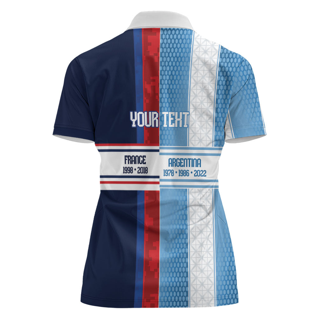 Argentina France World Final Football Personalized Women Polo Shirt Two Nations Five Stars One Trophy