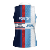 Argentina France World Final Football Personalized Women Sleeveless Polo Shirt Two Nations Five Stars One Trophy