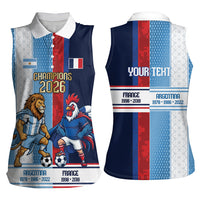 Argentina France World Final Football Personalized Women Sleeveless Polo Shirt Two Nations Five Stars One Trophy