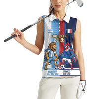 Argentina France World Final Football Personalized Women Sleeveless Polo Shirt Two Nations Five Stars One Trophy