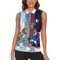 Argentina France World Final Football Personalized Women Sleeveless Polo Shirt Two Nations Five Stars One Trophy
