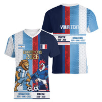 Argentina France World Final Football Personalized Women V-Neck T-Shirt Two Nations Five Stars One Trophy