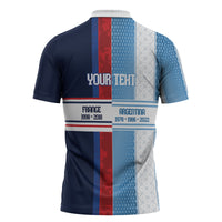 Argentina France World Final Football Personalized Zipper Polo Shirt Two Nations Five Stars One Trophy