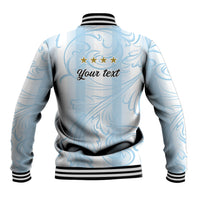 Argentina Campeones del Mundo 2026 Personalized Baseball Jacket Albiceleste Trophy Splash Art Soccer Champion