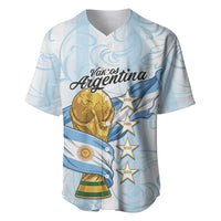 Argentina Campeones del Mundo 2026 Personalized Baseball Jersey Albiceleste Trophy Splash Art Soccer Champion