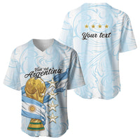 Argentina Campeones del Mundo 2026 Personalized Baseball Jersey Albiceleste Trophy Splash Art Soccer Champion