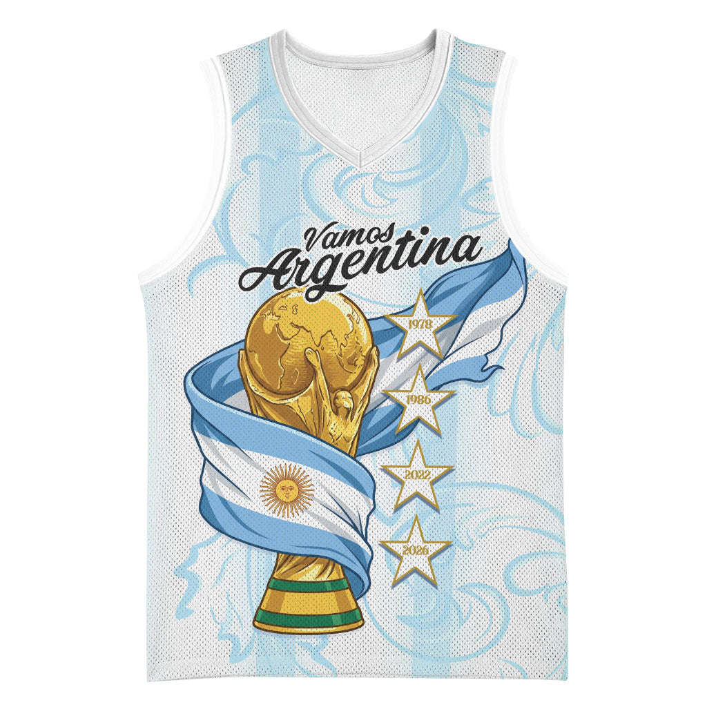 Argentina Campeones del Mundo 2026 Personalized Basketball Jersey Albiceleste Trophy Splash Art Soccer Champion