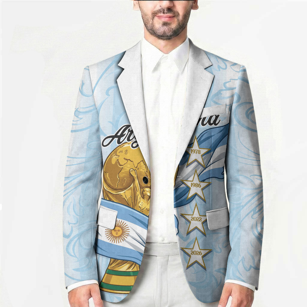 Argentina Campeones del Mundo 2026 Personalized Blazer Albiceleste Trophy Splash Art Soccer Champion