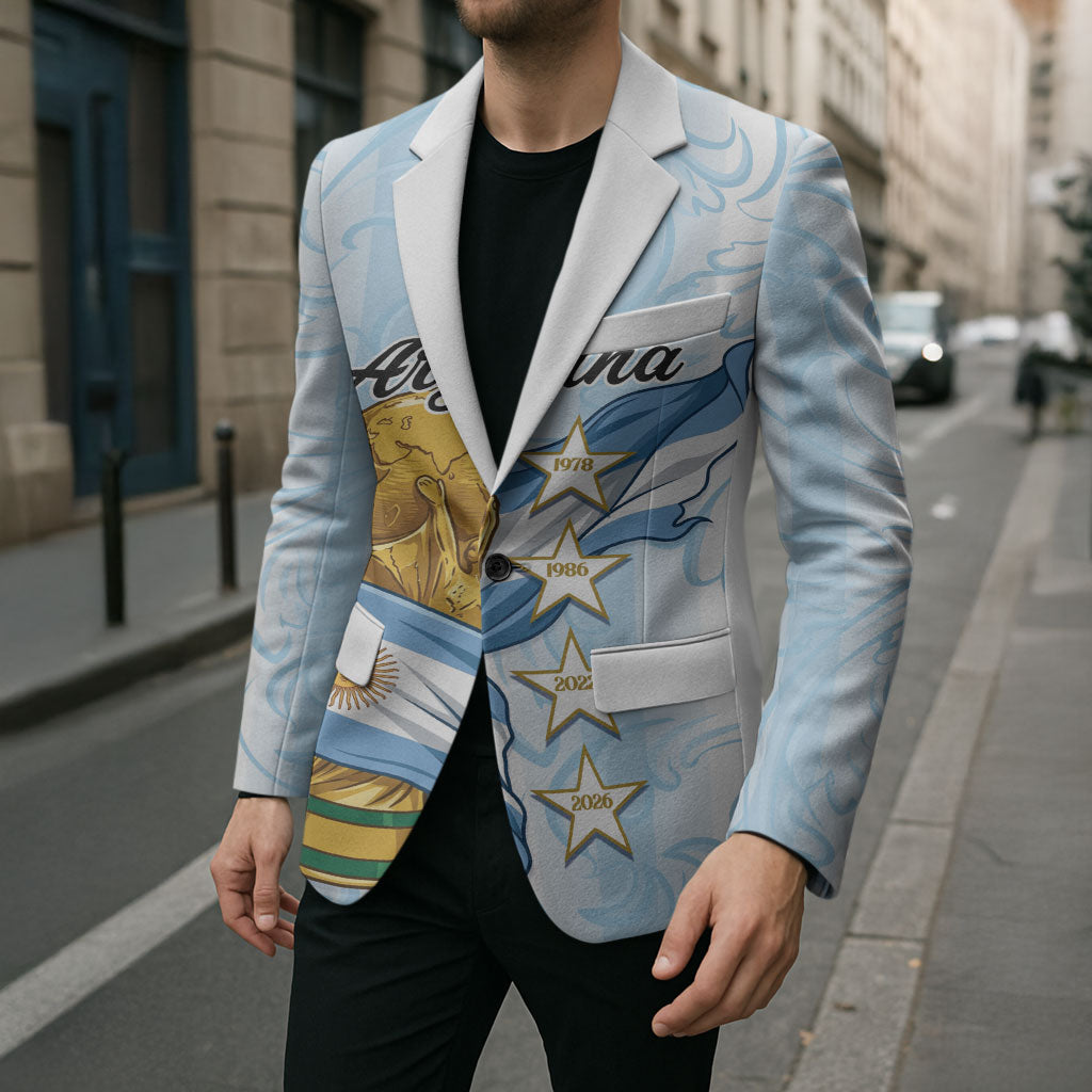 Argentina Campeones del Mundo 2026 Personalized Blazer Albiceleste Trophy Splash Art Soccer Champion