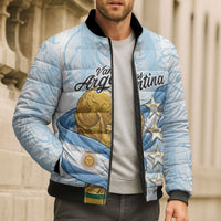 Argentina Campeones del Mundo 2026 Personalized Bomber Puffer Jacket Albiceleste Trophy Splash Art Soccer Champion