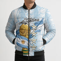 Argentina Campeones del Mundo 2026 Personalized Bomber Puffer Jacket Albiceleste Trophy Splash Art Soccer Champion