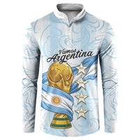 Argentina Campeones del Mundo 2026 Personalized Button Sweatshirt Albiceleste Trophy Splash Art Soccer Champion