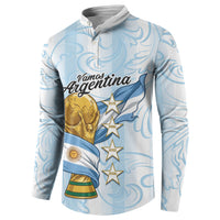 Argentina Campeones del Mundo 2026 Personalized Button Sweatshirt Albiceleste Trophy Splash Art Soccer Champion