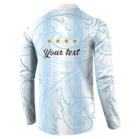 Argentina Campeones del Mundo 2026 Personalized Button Sweatshirt Albiceleste Trophy Splash Art Soccer Champion