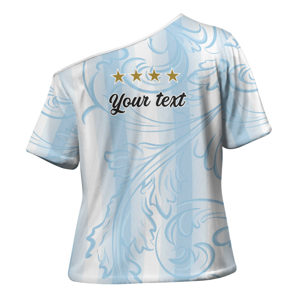 Argentina Campeones del Mundo 2026 Personalized Cross Shoulder Shirt Albiceleste Trophy Splash Art Soccer Champion