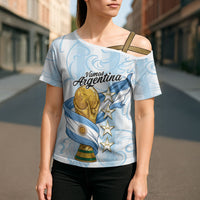 Argentina Campeones del Mundo 2026 Personalized Cross Shoulder Shirt Albiceleste Trophy Splash Art Soccer Champion