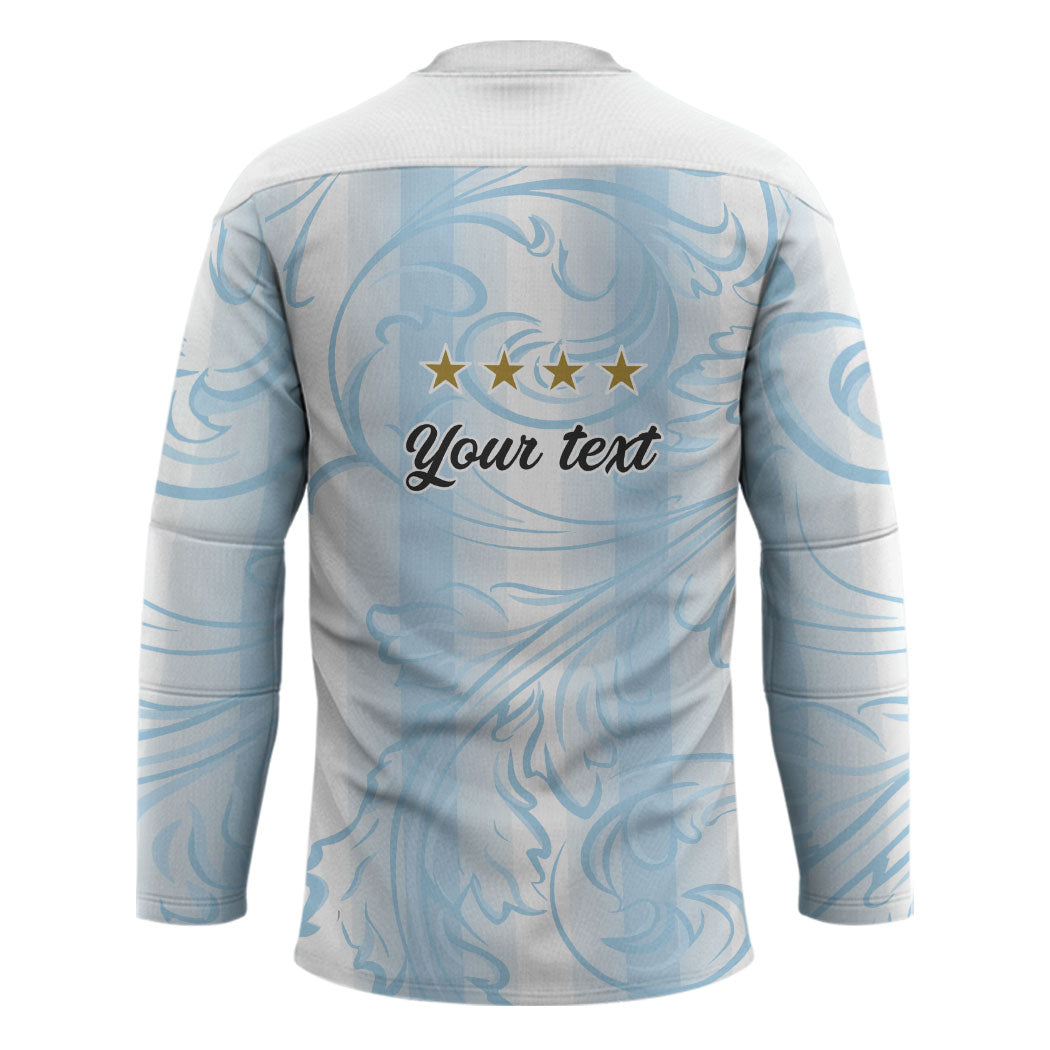 Argentina Campeones del Mundo 2026 Personalized Hockey Jersey Albiceleste Trophy Splash Art Soccer Champion