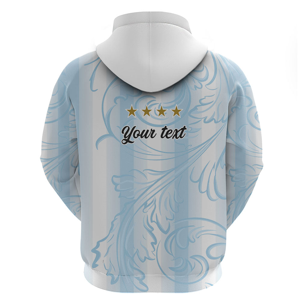 Argentina Campeones del Mundo 2026 Personalized Hoodie Albiceleste Trophy Splash Art Soccer Champion