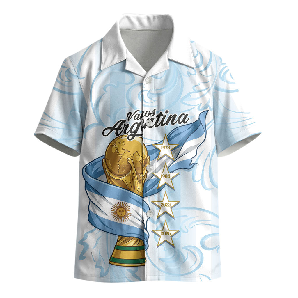 Argentina Campeones del Mundo 2026 Personalized Kid Hawaiian Shirt Albiceleste Trophy Splash Art Soccer Champion
