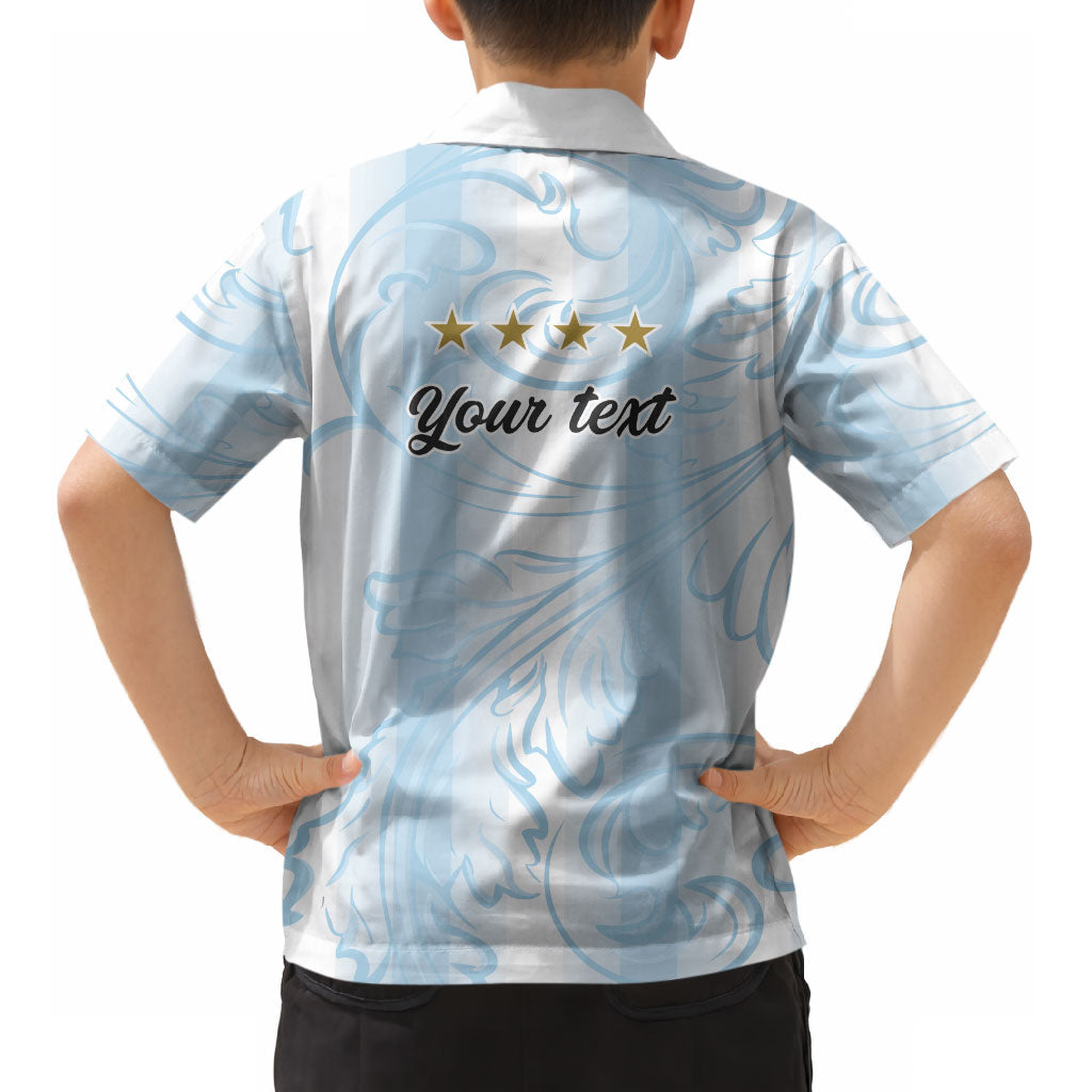 Argentina Campeones del Mundo 2026 Personalized Kid Hawaiian Shirt Albiceleste Trophy Splash Art Soccer Champion