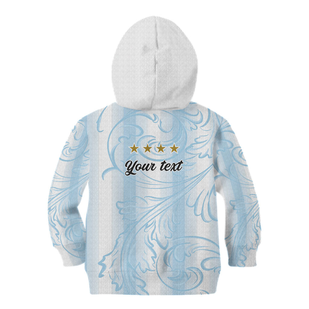 Argentina Campeones del Mundo 2026 Personalized Kid Hoodie Albiceleste Trophy Splash Art Soccer Champion