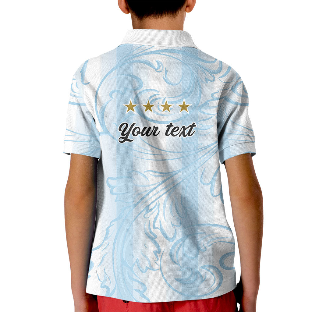 Argentina Campeones del Mundo 2026 Personalized Kid Polo Shirt Albiceleste Trophy Splash Art Soccer Champion
