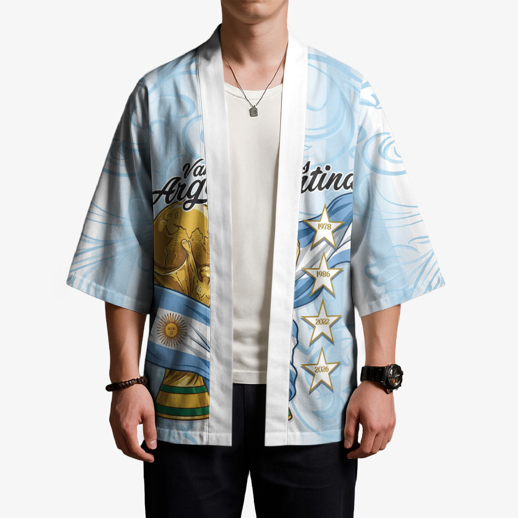Argentina Campeones del Mundo 2026 Personalized Kimono Albiceleste Trophy Splash Art Soccer Champion