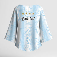 Argentina Campeones del Mundo 2026 Personalized Kimono Sleeve Blouse Albiceleste Trophy Splash Art Soccer Champion