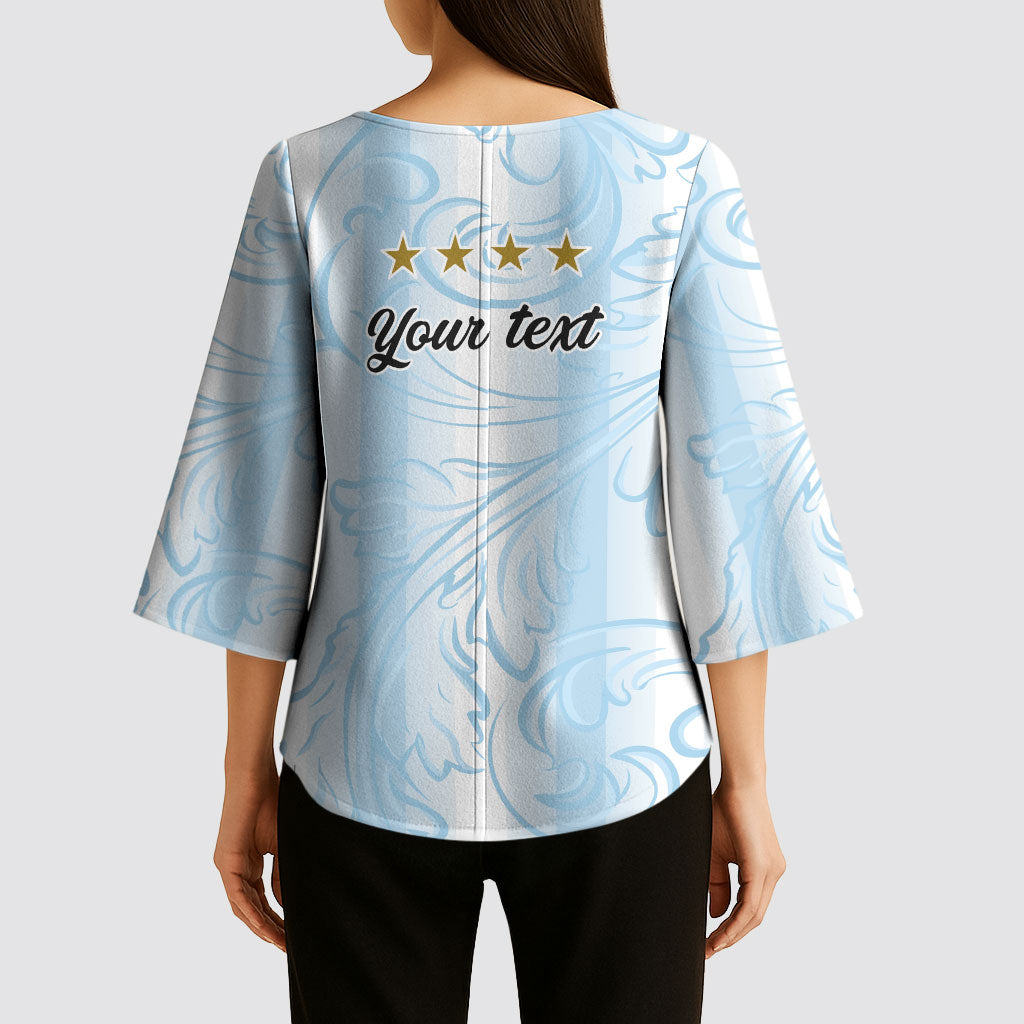 Argentina Campeones del Mundo 2026 Personalized Kimono Sleeve Blouse Albiceleste Trophy Splash Art Soccer Champion