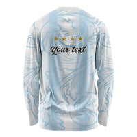 Argentina Campeones del Mundo 2026 Personalized Long Sleeve Shirt Albiceleste Trophy Splash Art Soccer Champion