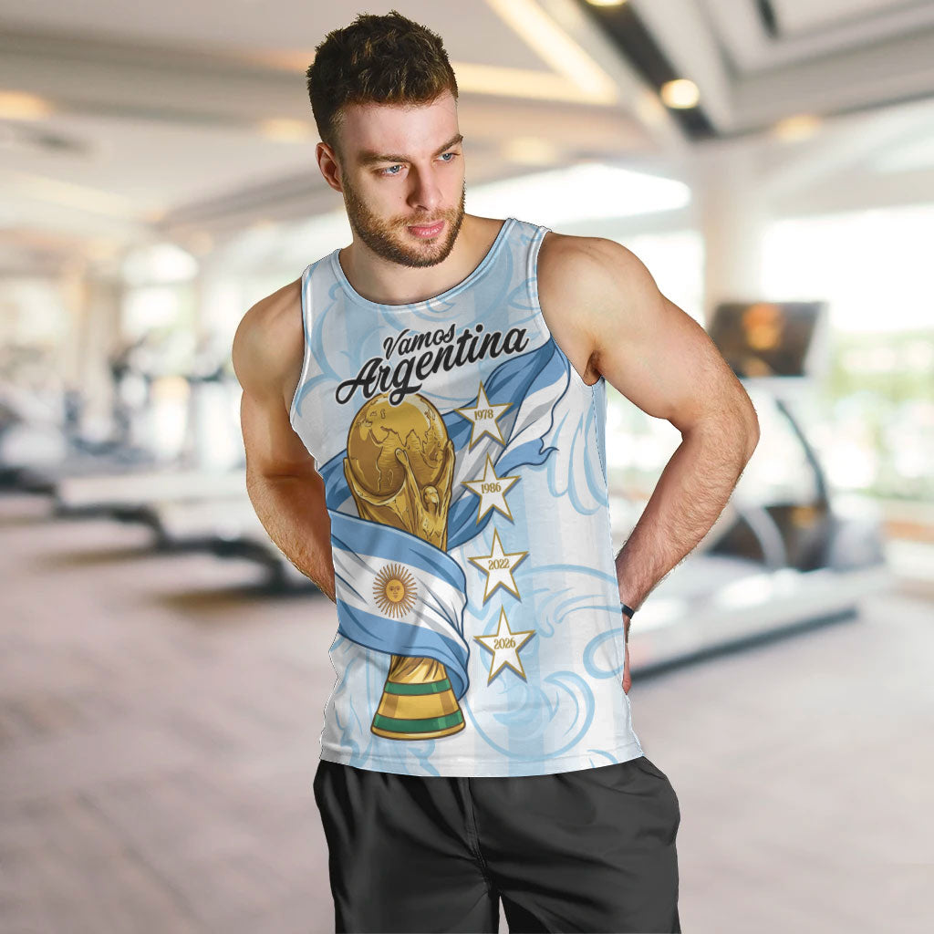 Argentina Campeones del Mundo 2026 Personalized Men Tank Top Albiceleste Trophy Splash Art Soccer Champion