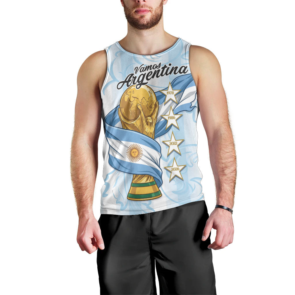 Argentina Campeones del Mundo 2026 Personalized Men Tank Top Albiceleste Trophy Splash Art Soccer Champion