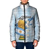 Argentina Campeones del Mundo 2026 Personalized Padded Jacket Albiceleste Trophy Splash Art Soccer Champion