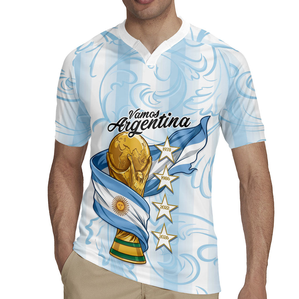 Argentina Campeones del Mundo 2026 Personalized Rugby Jersey Albiceleste Trophy Splash Art Soccer Champion
