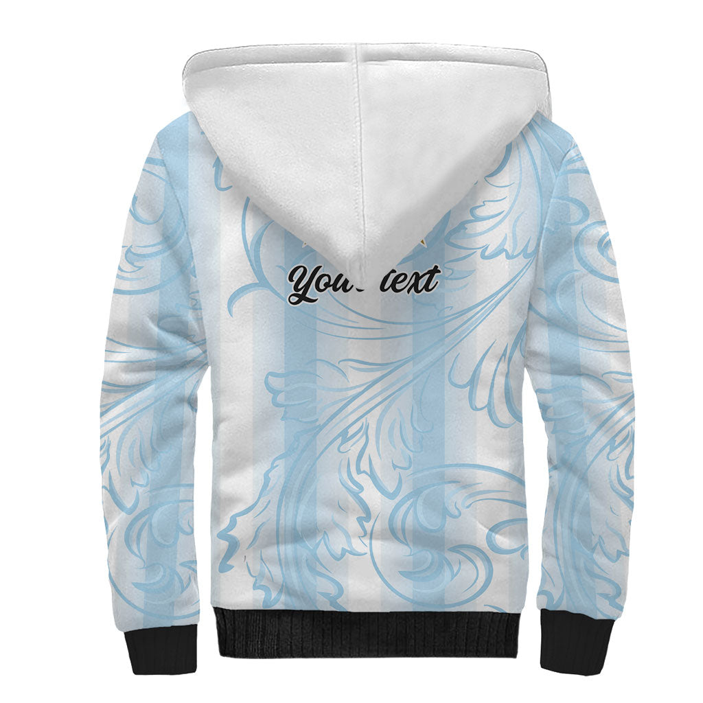 Argentina Campeones del Mundo 2026 Personalized Sherpa Hoodie Albiceleste Trophy Splash Art Soccer Champion